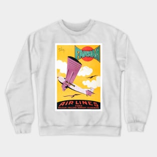 Vintage Travel Poster France Farman Air Lines Crewneck Sweatshirt